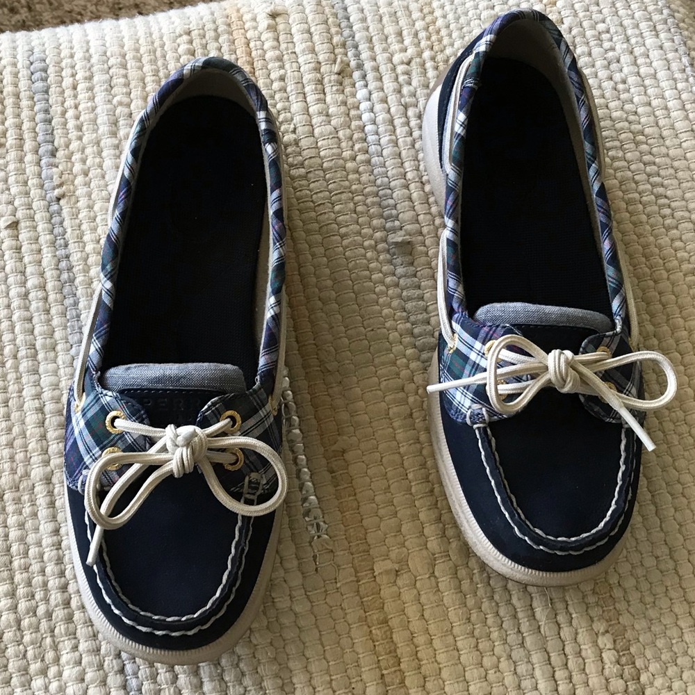 Navy and Plaid Sperry Top-Siders
